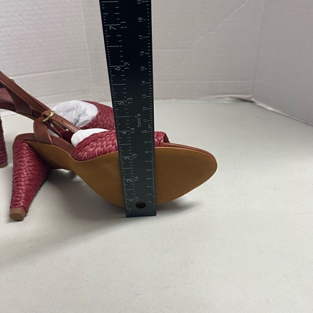 JOIE‎ Calan Women’s Open Toe Raffia Cone Shaped Heels Russet Brown Size 6.5 NEW - Picture 7 of 12